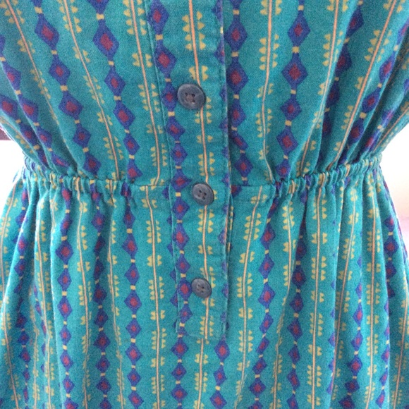 Fossil jade green tribal pattern dress M - Picture 2 of 3